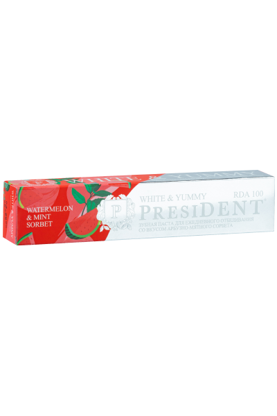 зубная паста PRESIDENT White & Yummy Арбузно-мятный сорбет 75г